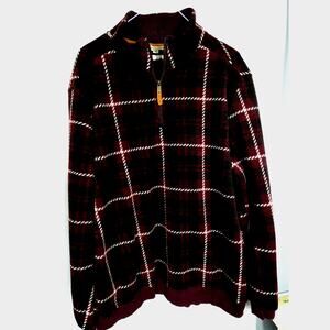 Frye And Co. Men's XL 1/4 Zip Fleece Pull Over Plaid Polyester Business Casual